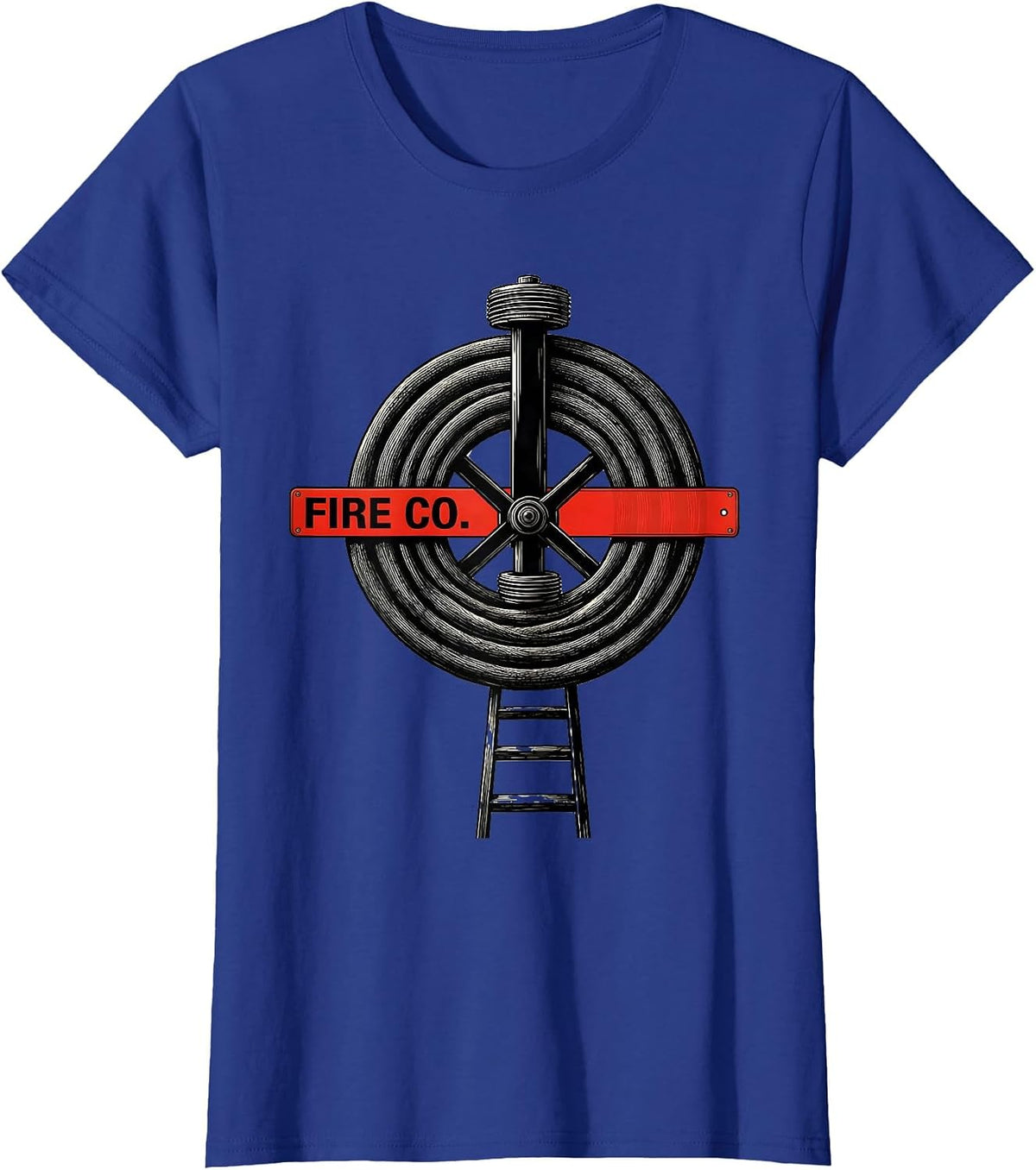 Women's FIRE CO. Swiss International Firefighter Department Pride T-Shirt - Royal Blue