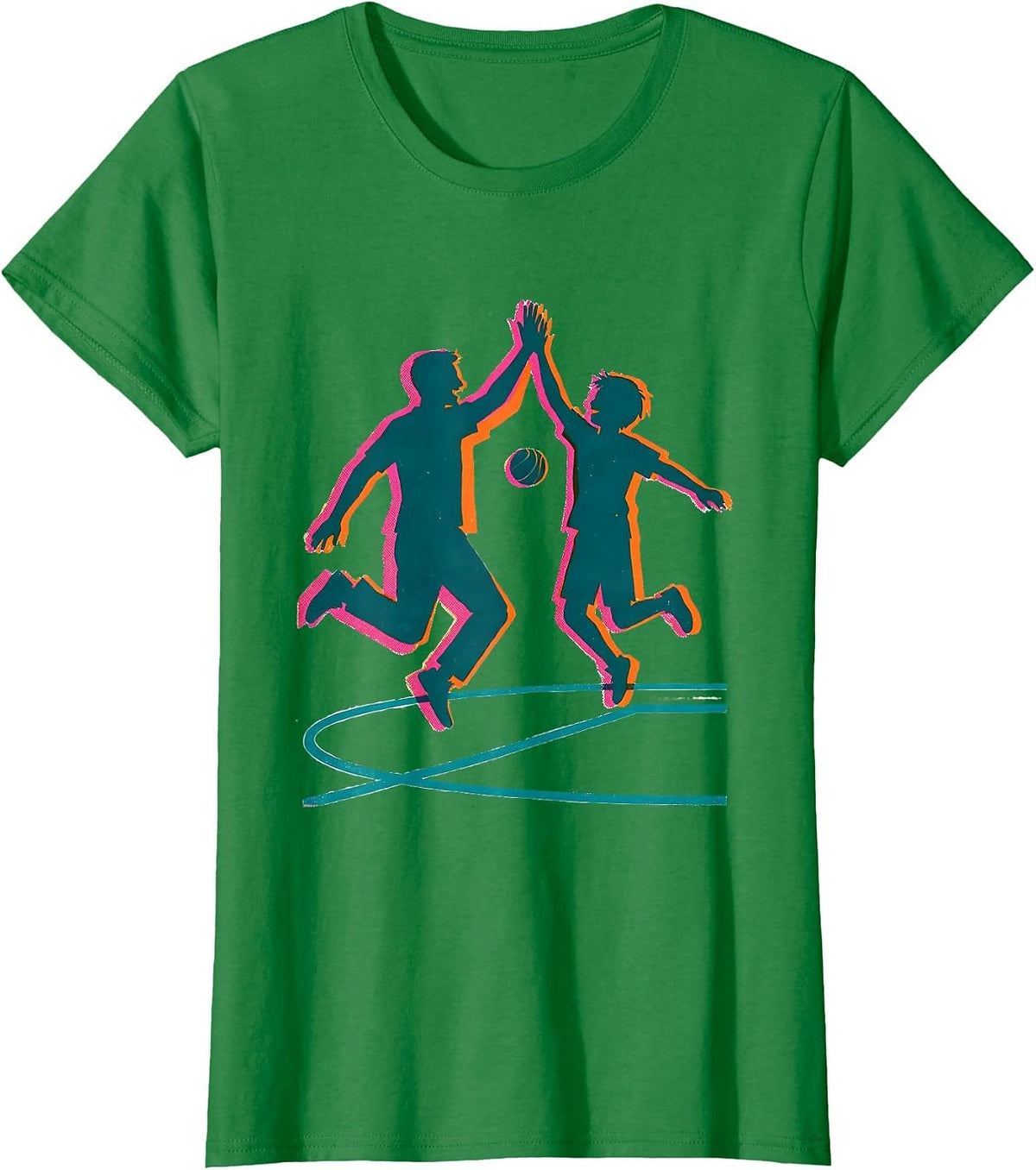 Women's PE Teacher High-Five Back To School Gym Humor T-Shirt - Kelly Green