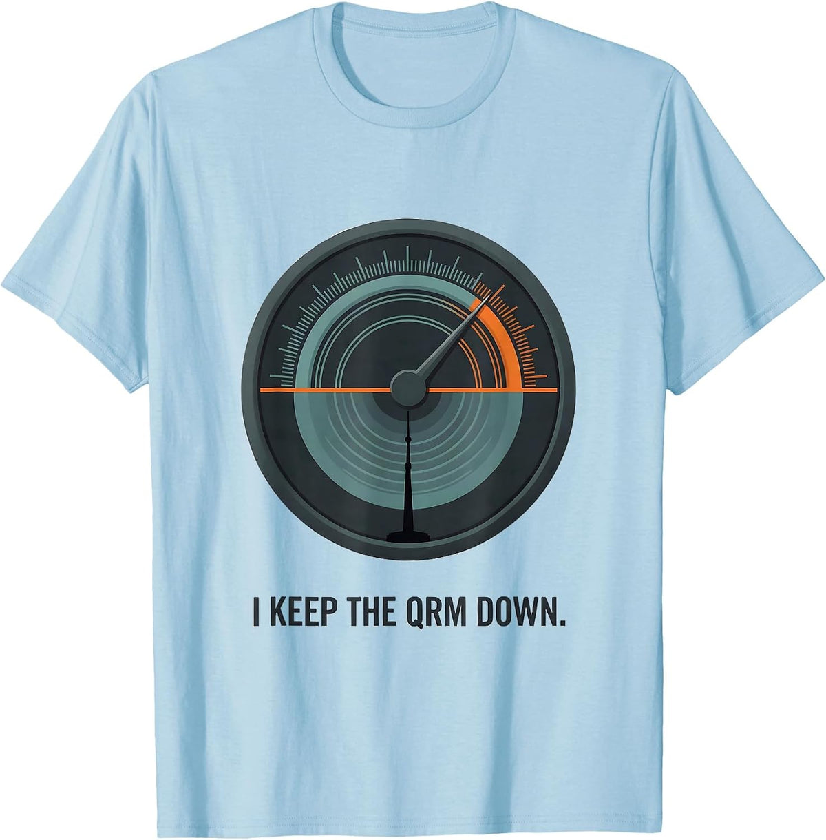 Men's I Keep The QRM Down Funny Ham Radio Operator Enthusiast T-Shirt - Baby Blue