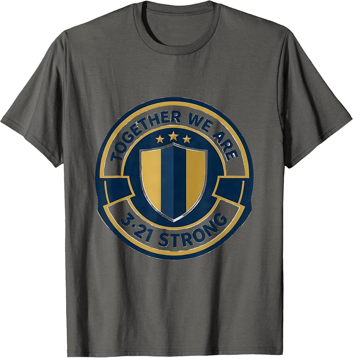 Men's Together We Are 321 Strong Down Syndrome Awareness Family T-Shirt - Asphalt Grey