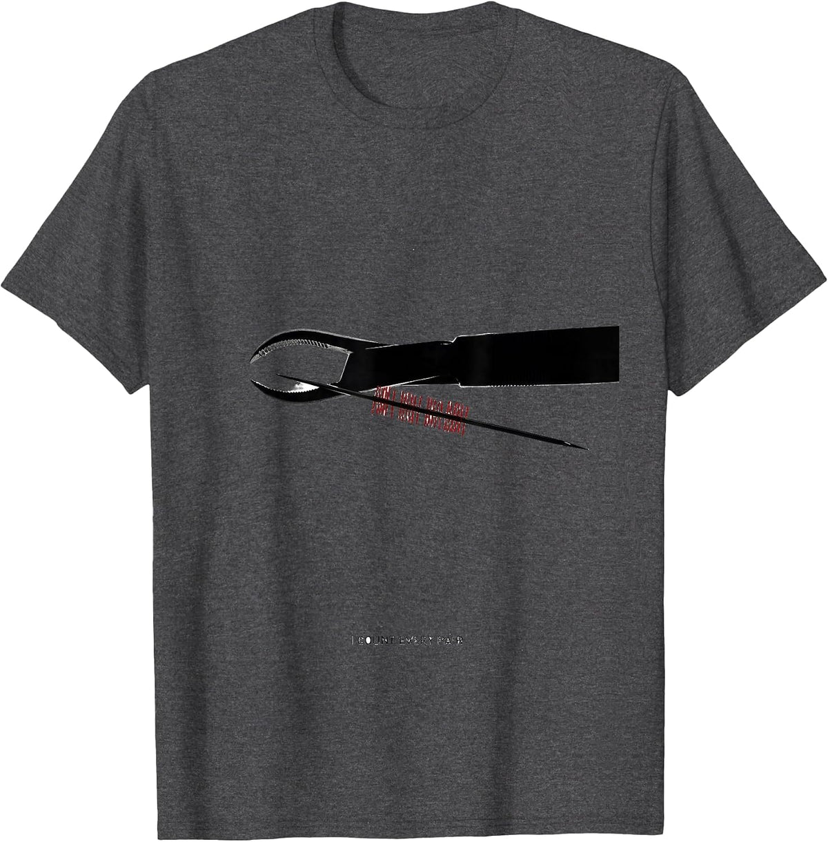 Men's I Count Every Pair Minimalist Surgical Tech Scrub Tech Gift T-Shirt - Dark Heather Grey