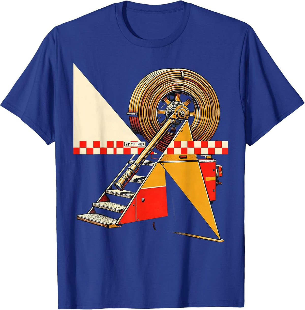 Yip Yip Truck Constructivist Firefighter Humor Fire T-Shirt - Royal Blue