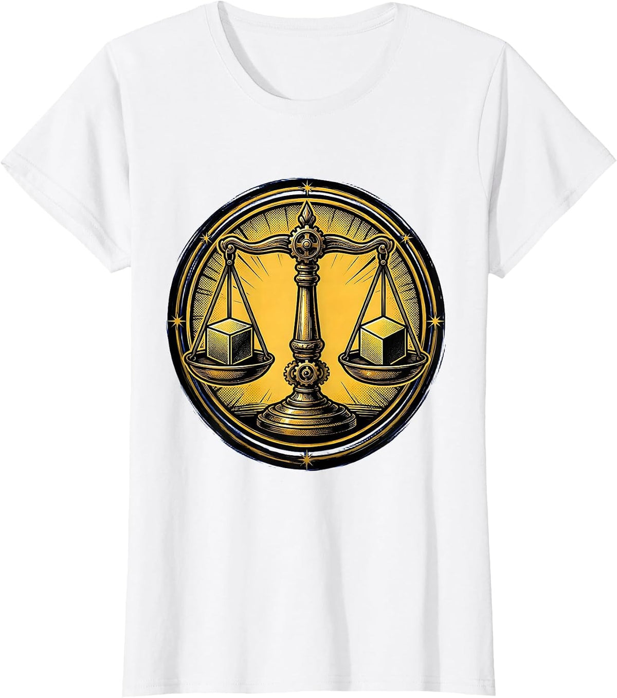 Math Teacher Vintage Balance Scale Equations Graphic T-Shirt - White