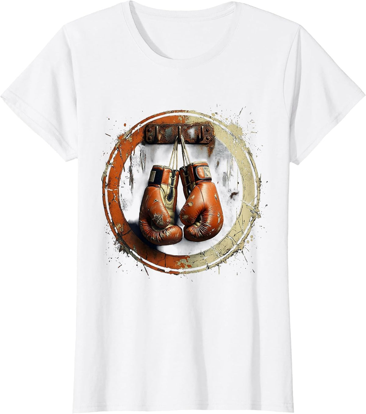 Neon Boxing Gloves Hanging From Hook T-Shirt - White