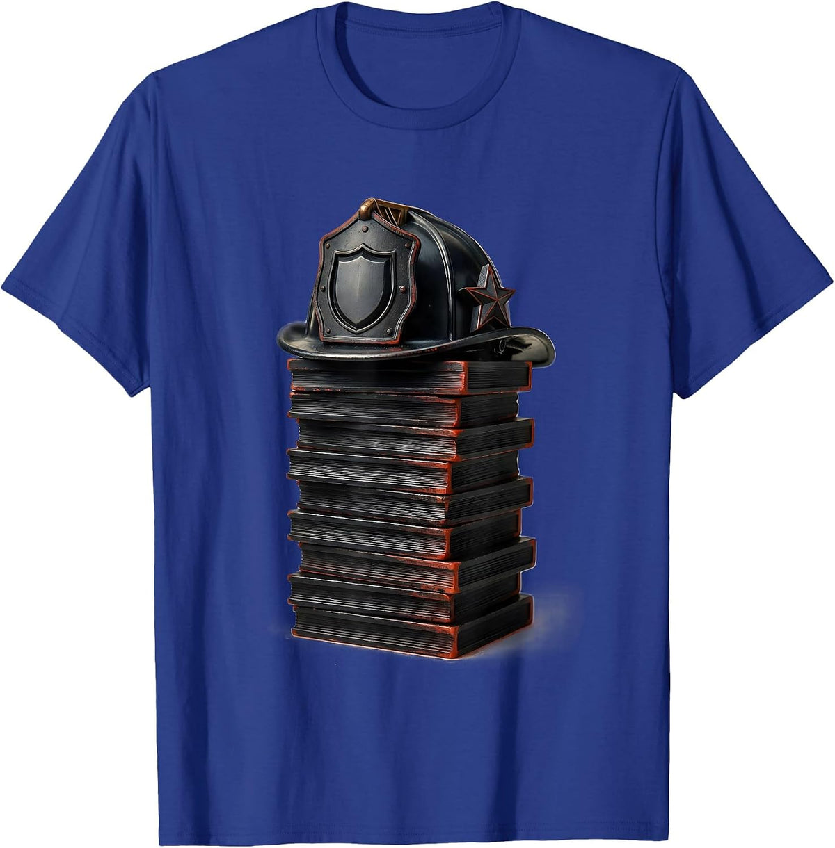 Men's Locked Block Fire Truck Firefighter Birthday Boy T-Shirt - Royal Blue