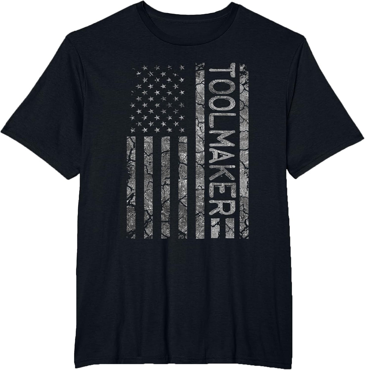 Toolmaker Funny Job Title Worker American Flag Toolmaker T-Shirt - Black