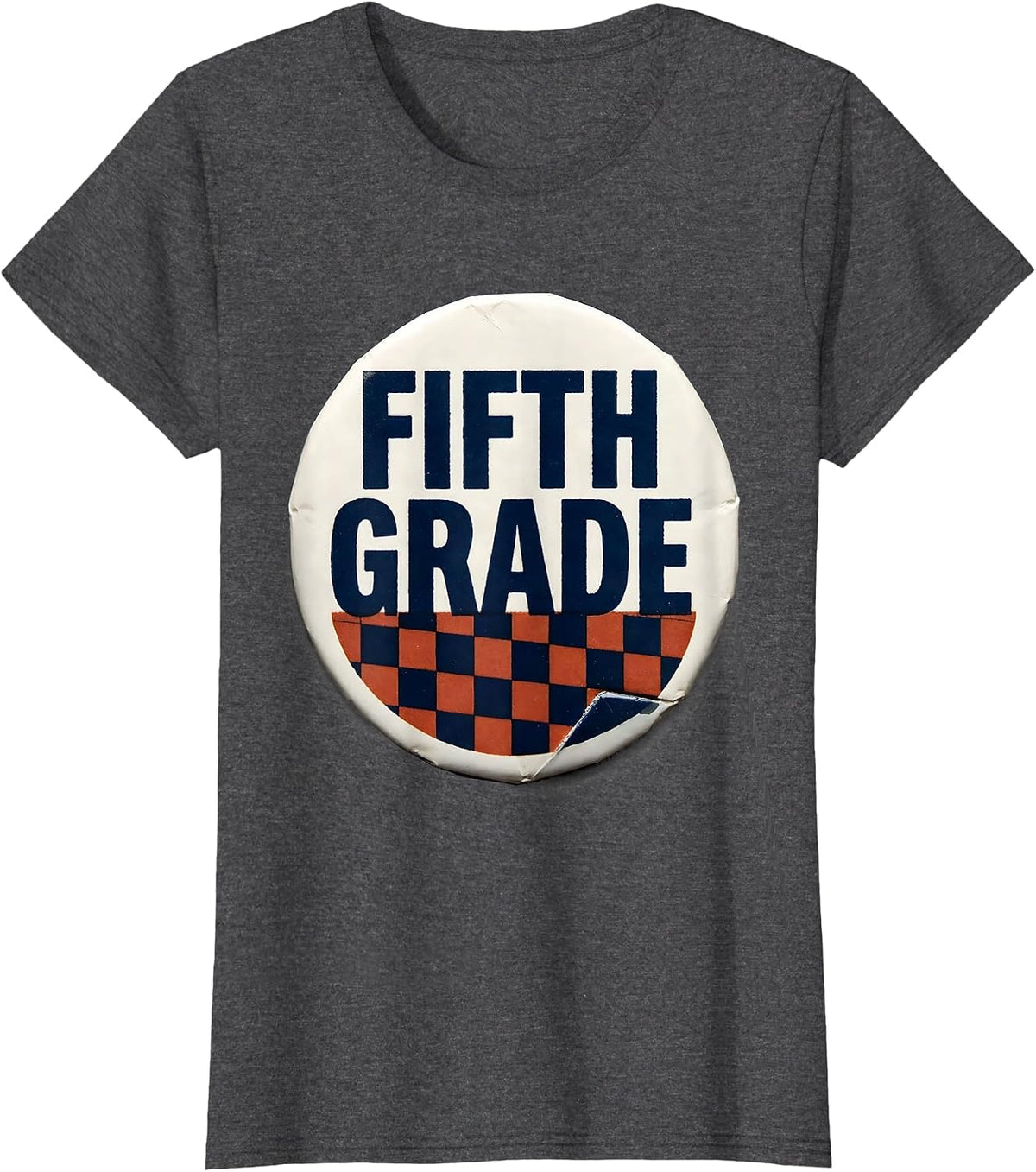 Women's Fifth Grade Minimalist Retro Girl Teacher Back To School T-Shirt - Dark Heather Grey