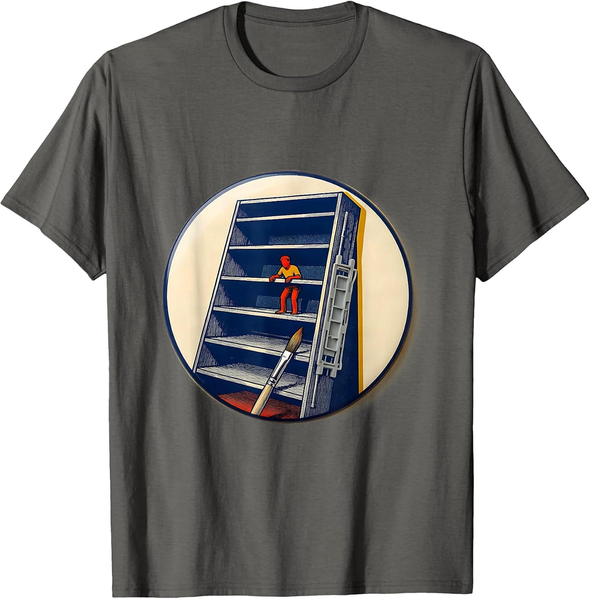 Paint Rack Miniature Painter Artist Hobby Humor T-Shirt - Asphalt Grey