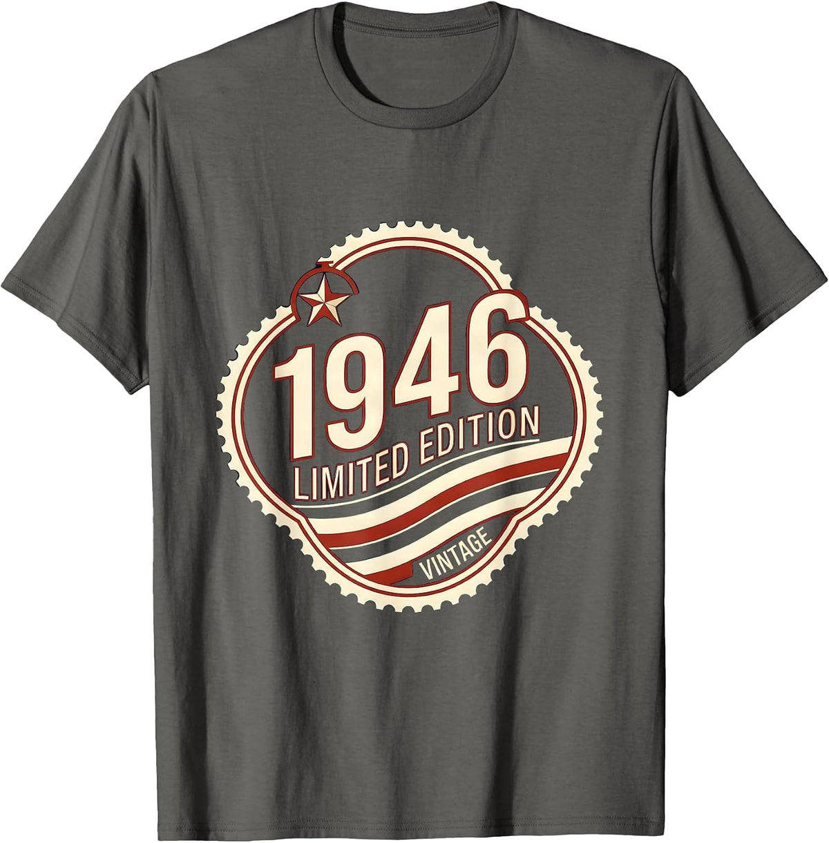 Vintage 1946 Limited Edition Stamp 80th Birthday Gift Men T-Shirt - Asphalt Grey