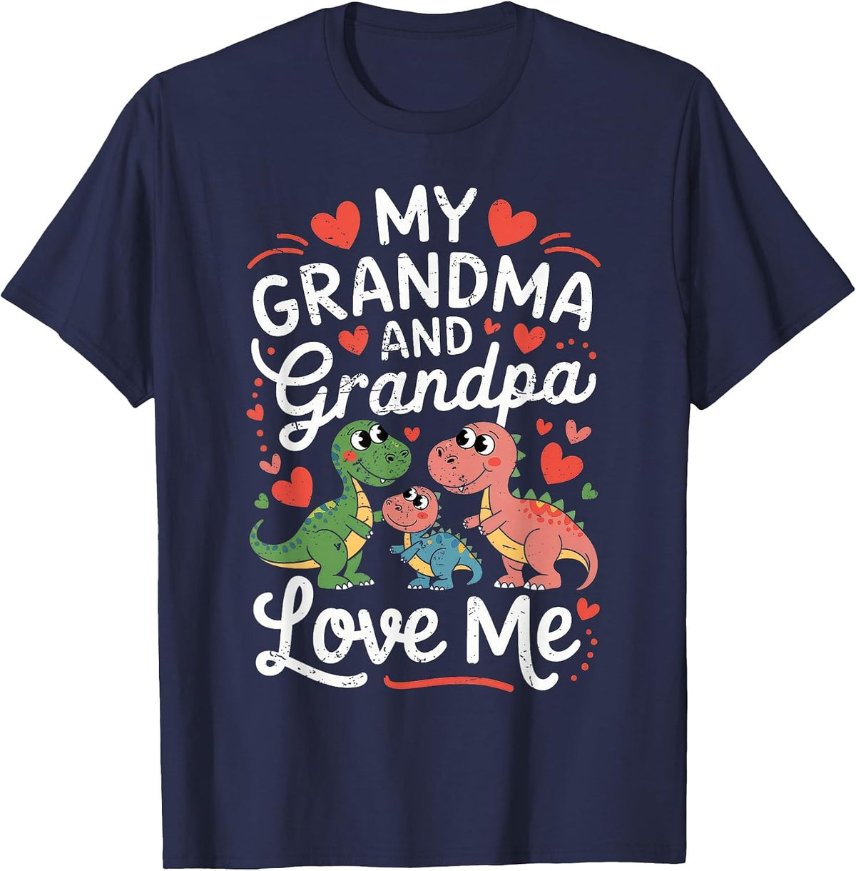 My Grandma and Grandpa Love Me T-Shirt - Navy Blue