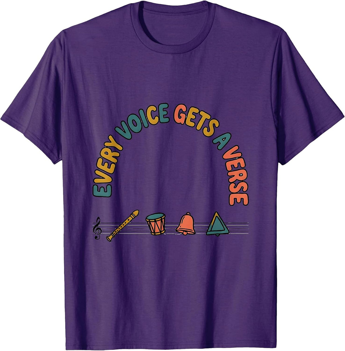 Every Voice Gets A Verse Music Teacher Appreciation T-Shirt - Purple
