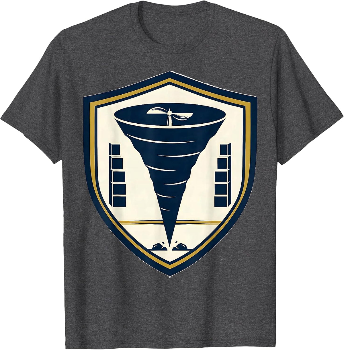 Sealed Tornado Storm Chaser Badge Meteorology Humor T-Shirt - Dark Heather Grey