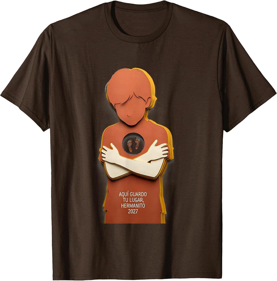 Aquí guardo tu lugar, hermanito 2027 Hermano Mayor Spanish T-Shirt - Brown