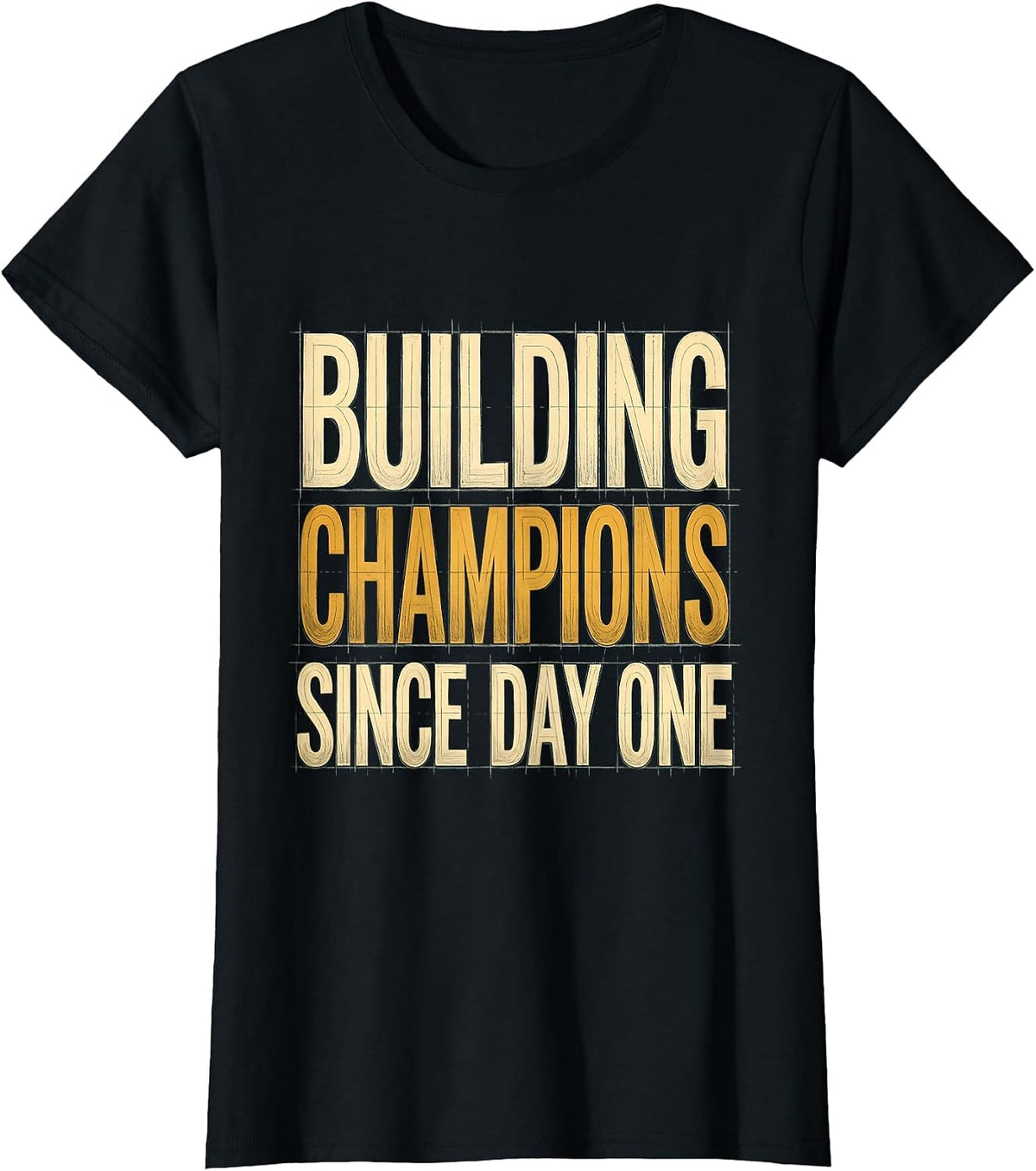 Building Champions Since Day One 5th Grade Teacher T-Shirt - Black