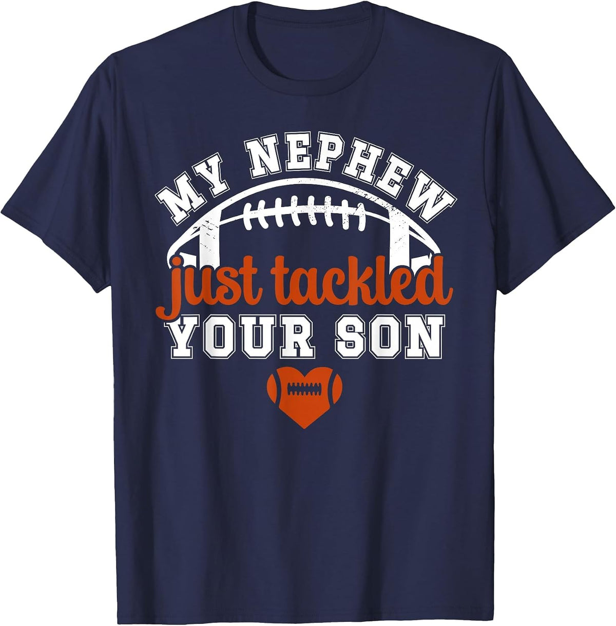 My Nephew Football Aunt of A Football Player Auntie T-Shirt - Navy Blue