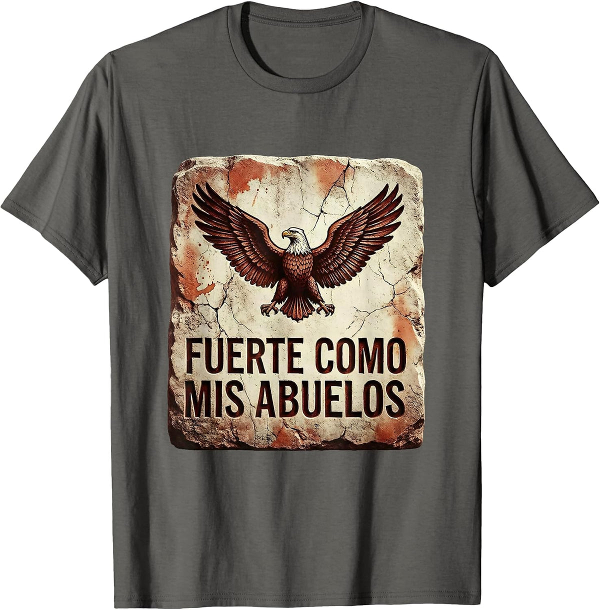 Fuerte Como Mis Abuelos Mexican Heritage Design T-Shirt - Asphalt Grey
