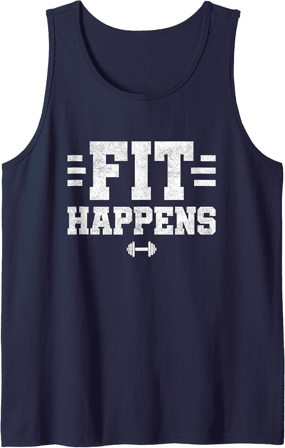 Funny Fitness - Gym Exercise - Fit Happens - Funny Workout Tank Top - Navy Blue