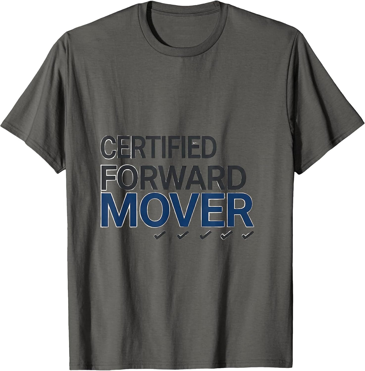 Certified Forward Mover Minimalist Ocean Wildlife Shark T-Shirt - Asphalt Grey
