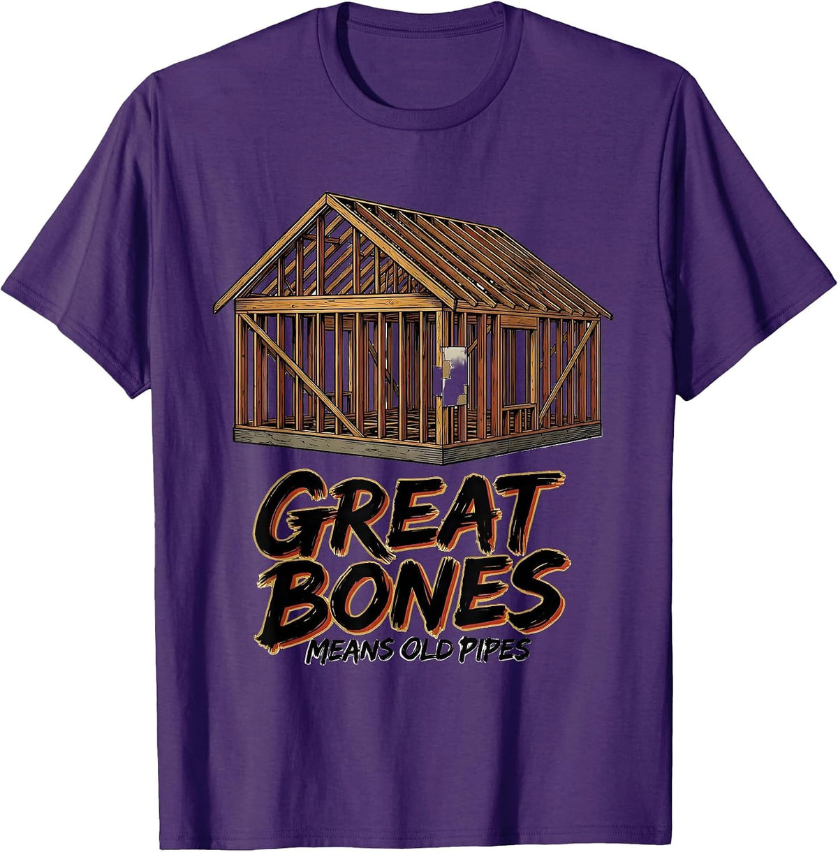 Men's Great Bones Means Old Pipes Funny Realtor Real Estate Agent T-Shirt - Purple