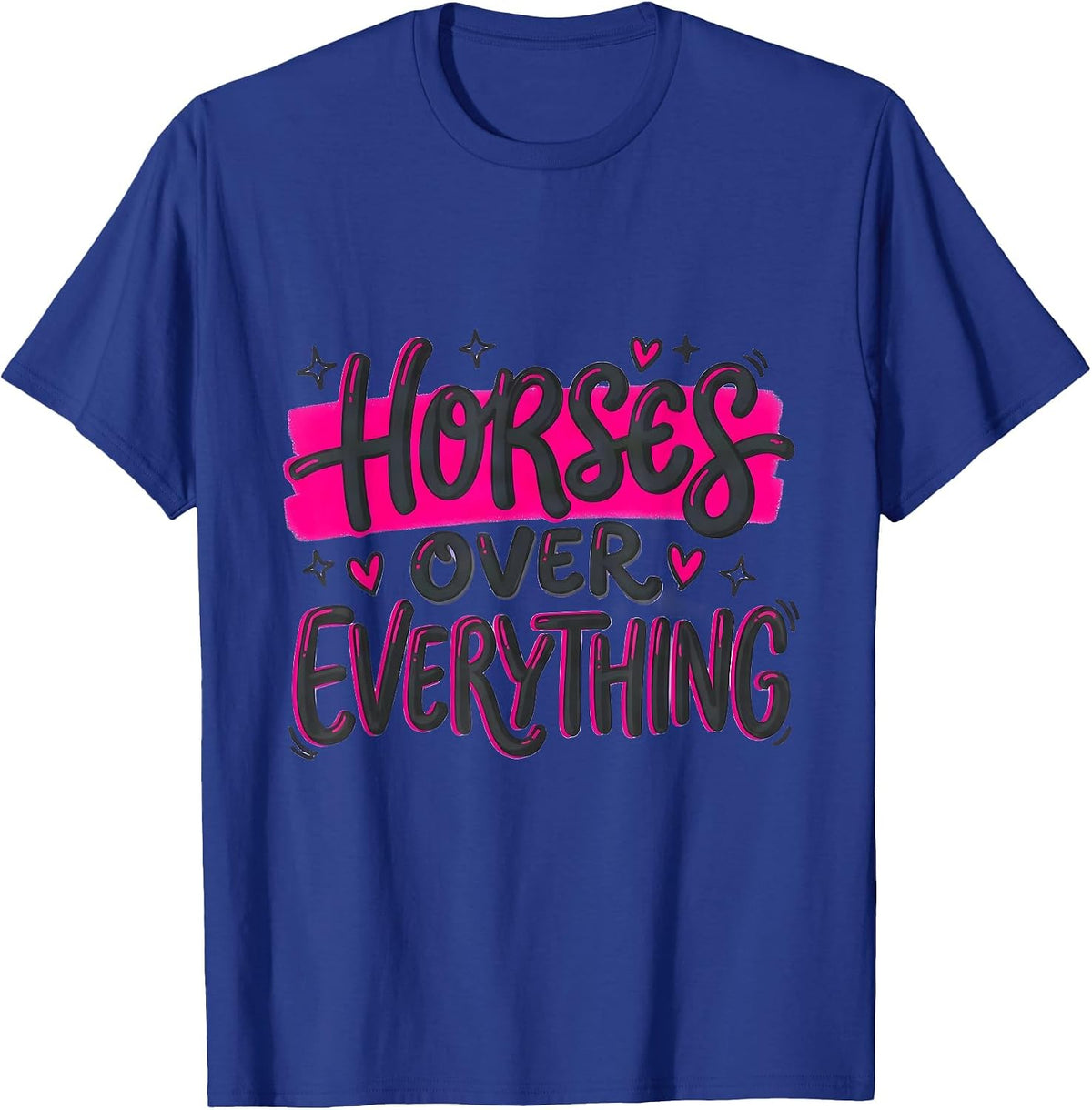 Men's Horses Over Everything Equestrian Lover Design T-Shirt - Royal Blue