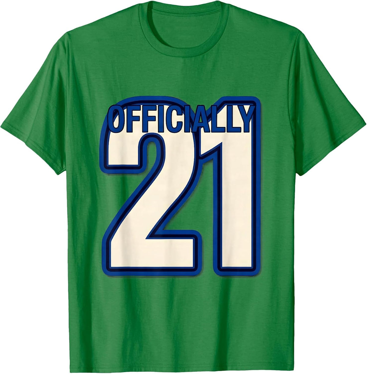 Men's Officially 21 Playful Girly Sweet Teen Milestone Birthday T-Shirt - Kelly Green