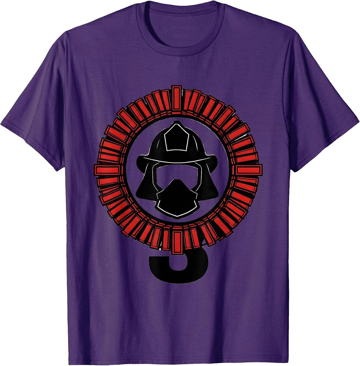 Men's Sealed Badge Firefighter Helmet Kids Birthday T-Shirt - Purple