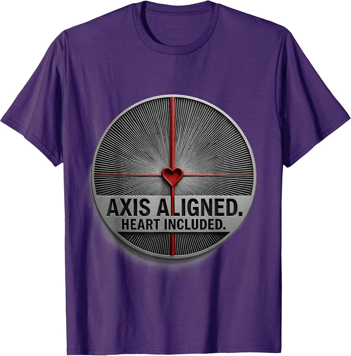 Axis Aligned Heart Included Optometrist Valentine's Day T-Shirt - Purple