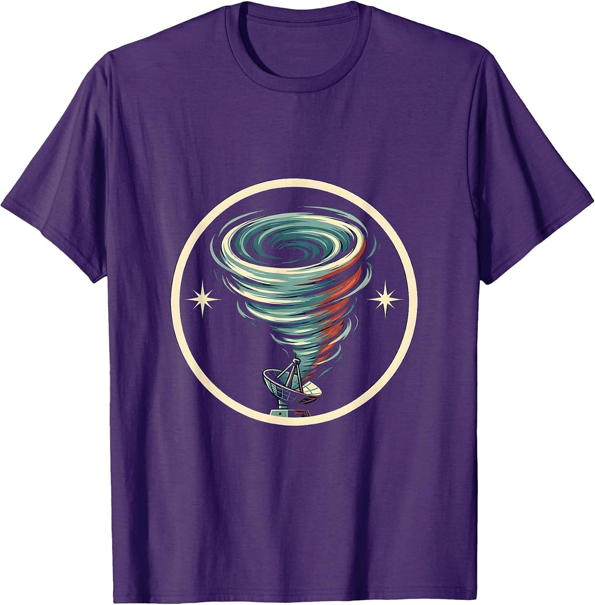 Sealed Tornado Badge Funny Storm Chaser Meteorology Humor T-Shirt - Purple