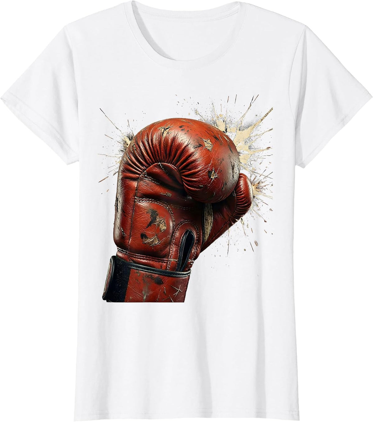 Women's Boxing Uppercut Sparks Graphic Tee T-Shirt - White