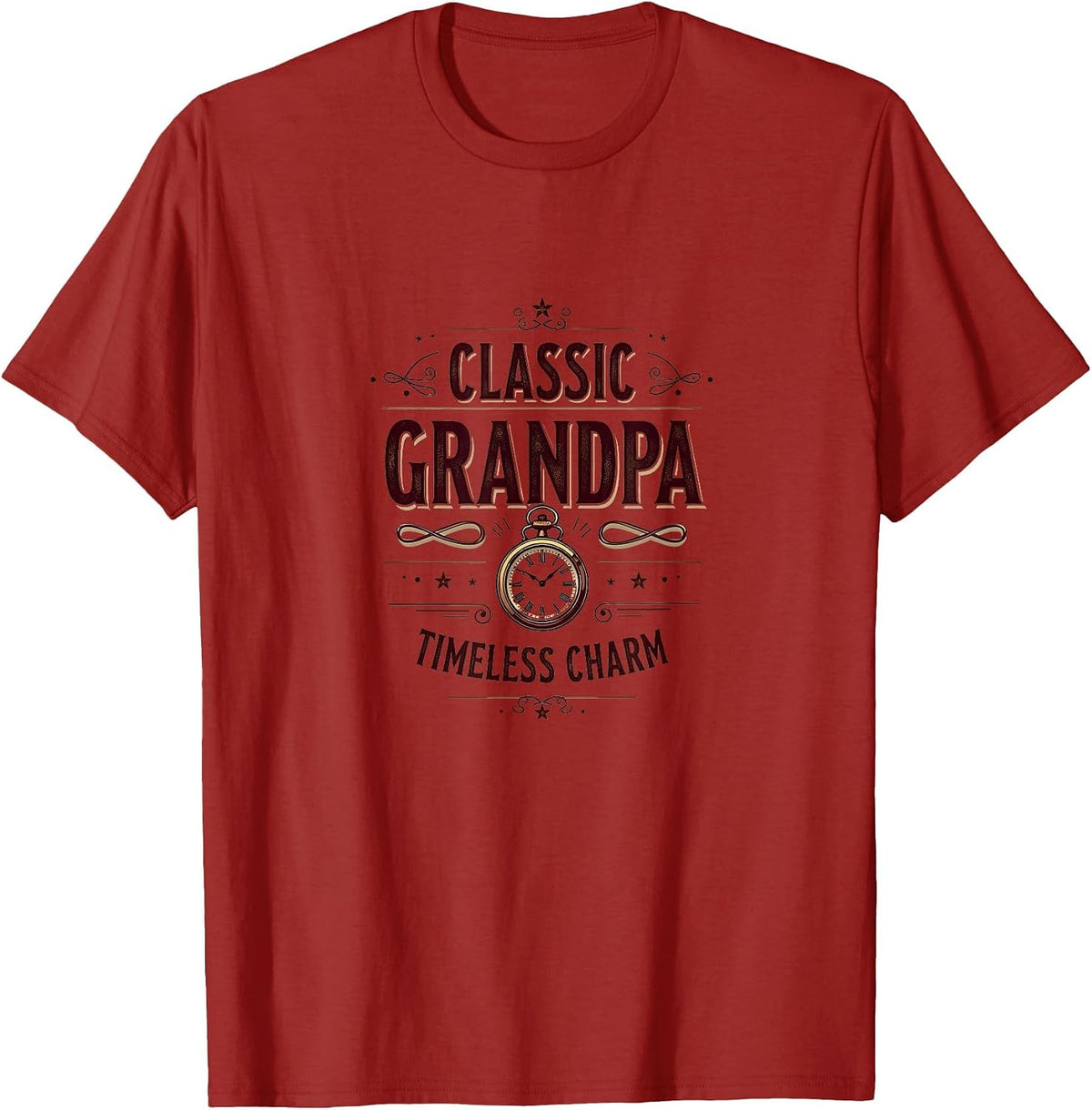 Classic Grandpa Timeless Charm Design T-Shirt - Cranberry Red
