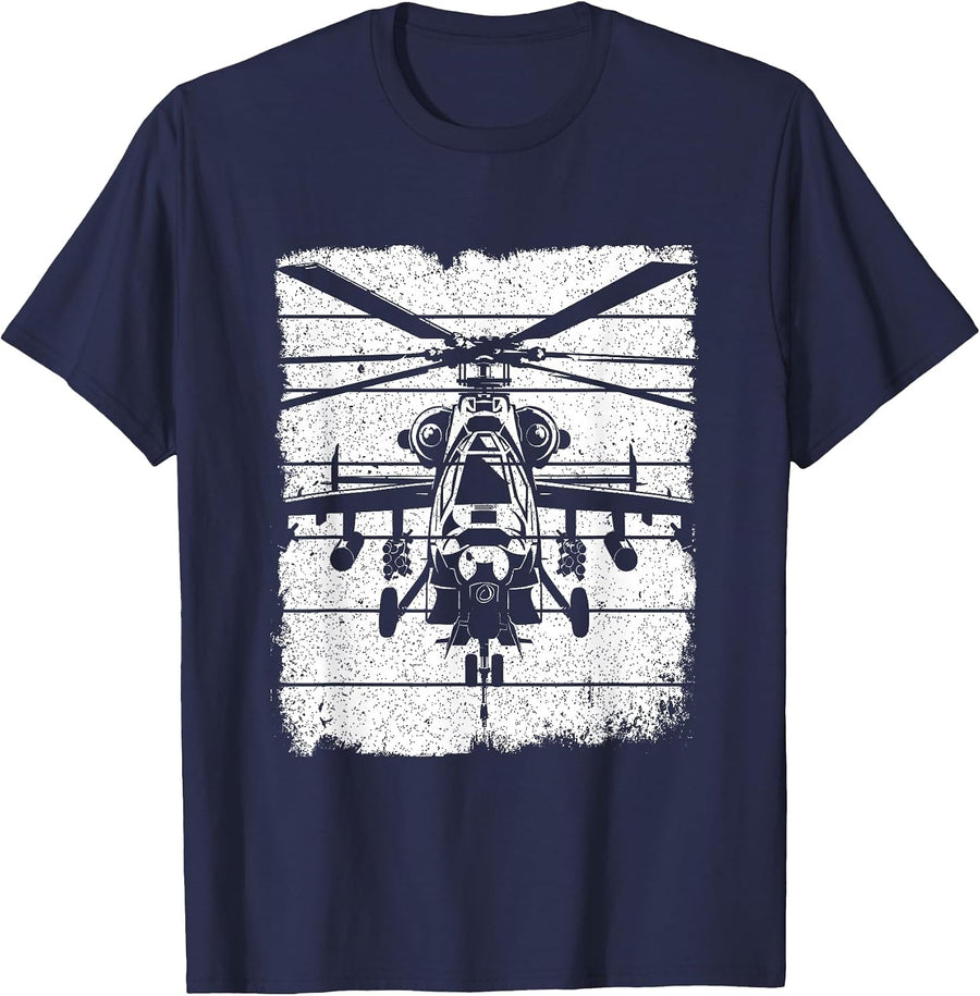 Fighter Helicopter T-Shirt - Navy Blue
