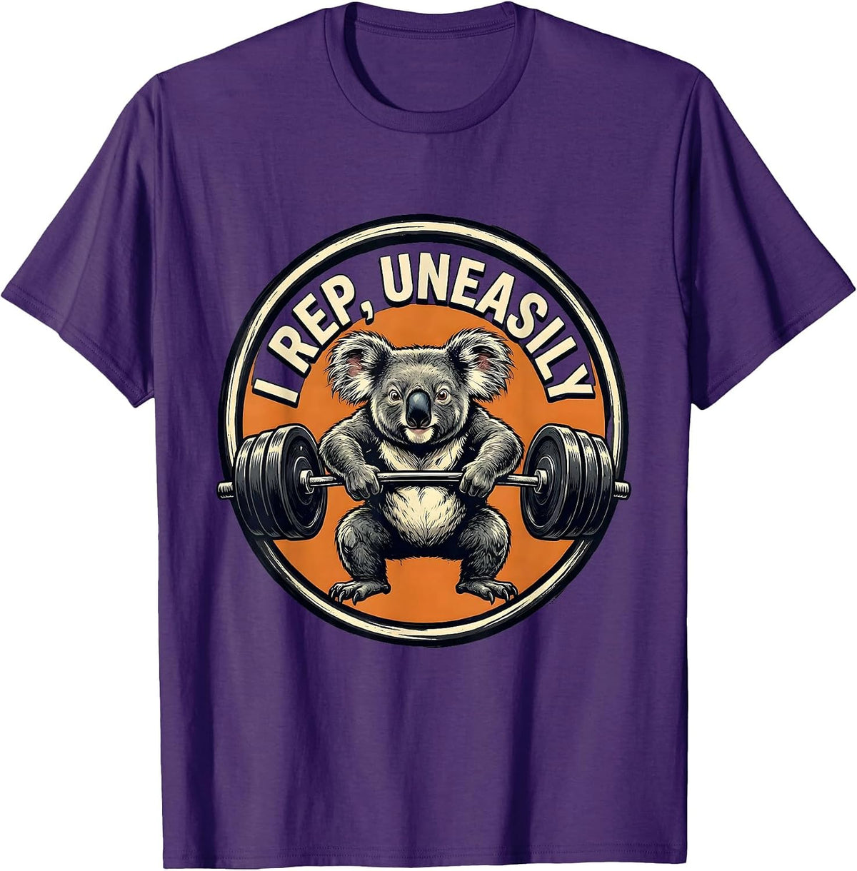 Men's I Rep, Uneasily Funny Gym Workout Weightlifting Humor T-Shirt - Purple