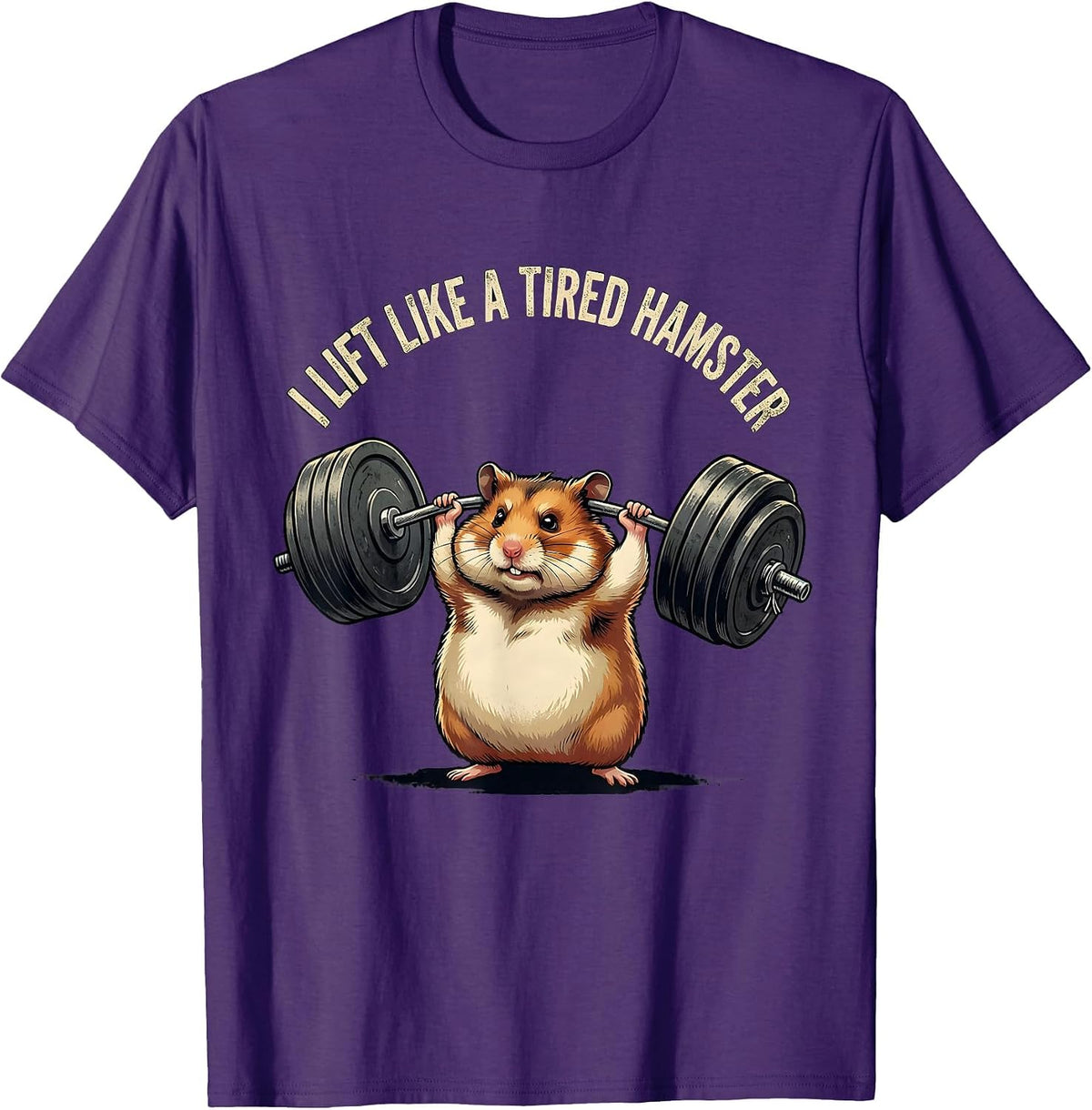 Men's I Lift Like A Tired Hamster Funny Gym Hamster Weightlifting T-Shirt - Purple