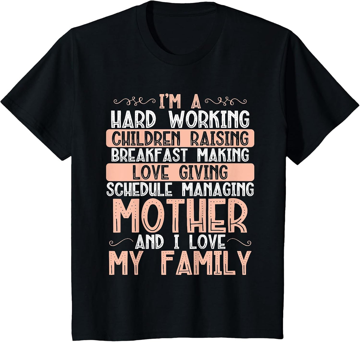 Mother and Son Matching Funny Mother Daughter Mama T-Shirt - Black