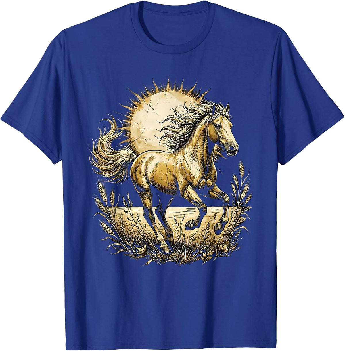 Wild Horse Galloping Through Open Plains T-Shirt - Royal Blue
