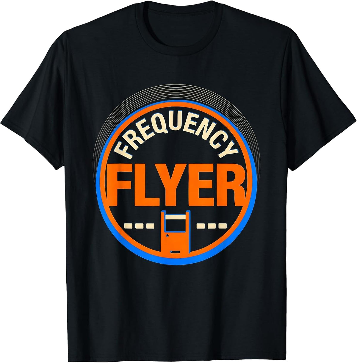 Men's Frequency Flyer Funny Ham Radio Operator Hobbyist Humor T-Shirt - Black