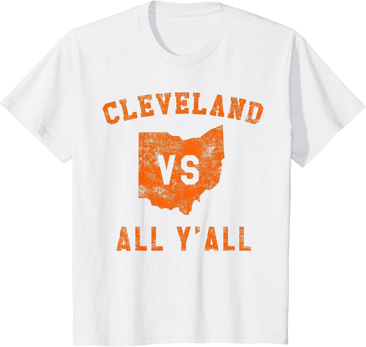 Cleveland vs All Yall for Y'all in Cleveland Versus T-Shirt - White