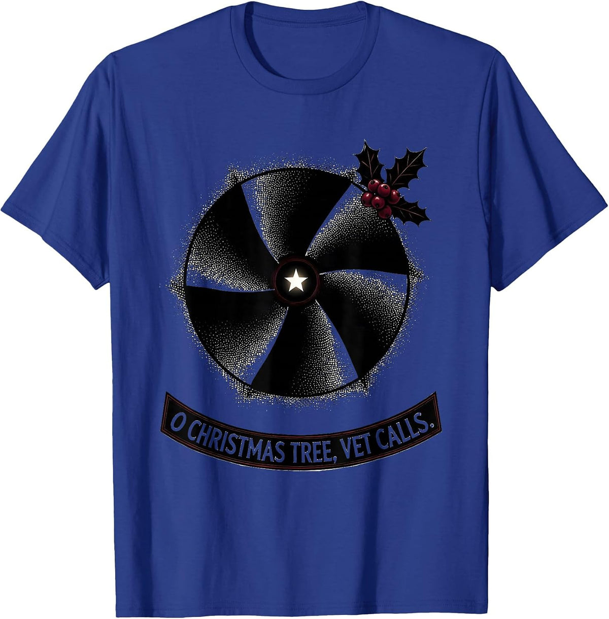 Men's O Christmas Tree Vet Calls Funny Veterinary Tech Christmas T-Shirt - Royal Blue