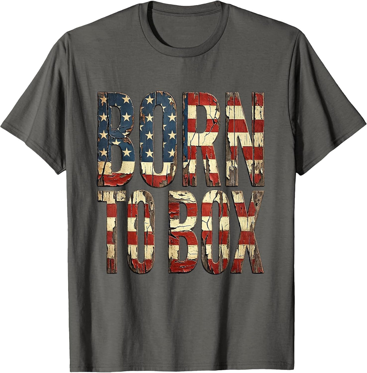 Born to Box Graphic Boxing Design T-Shirt - Asphalt Grey