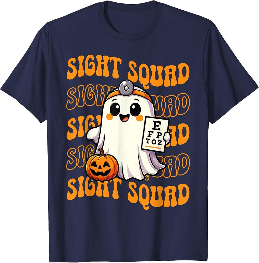 Sight Squad Optometry Halloween Ophthalmologist Eye Doctor T-Shirt - Navy Blue