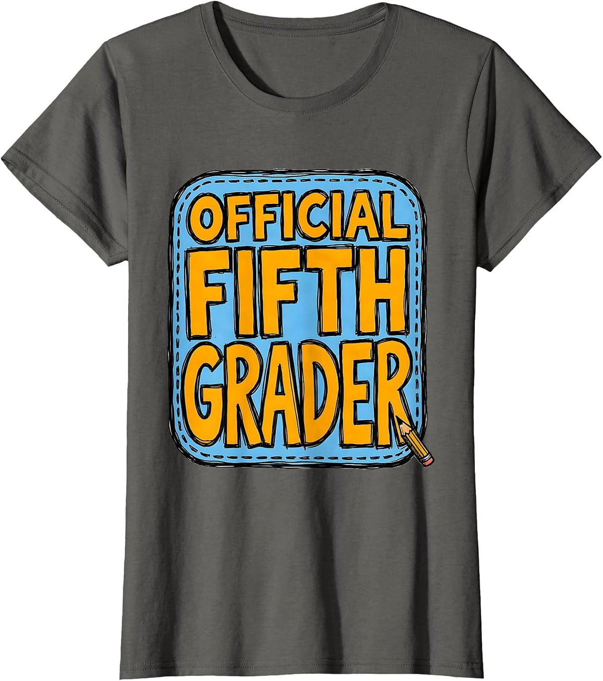 Women's Official Fifth Grader Back To School Kids Teacher First Day T-Shirt - Asphalt Grey
