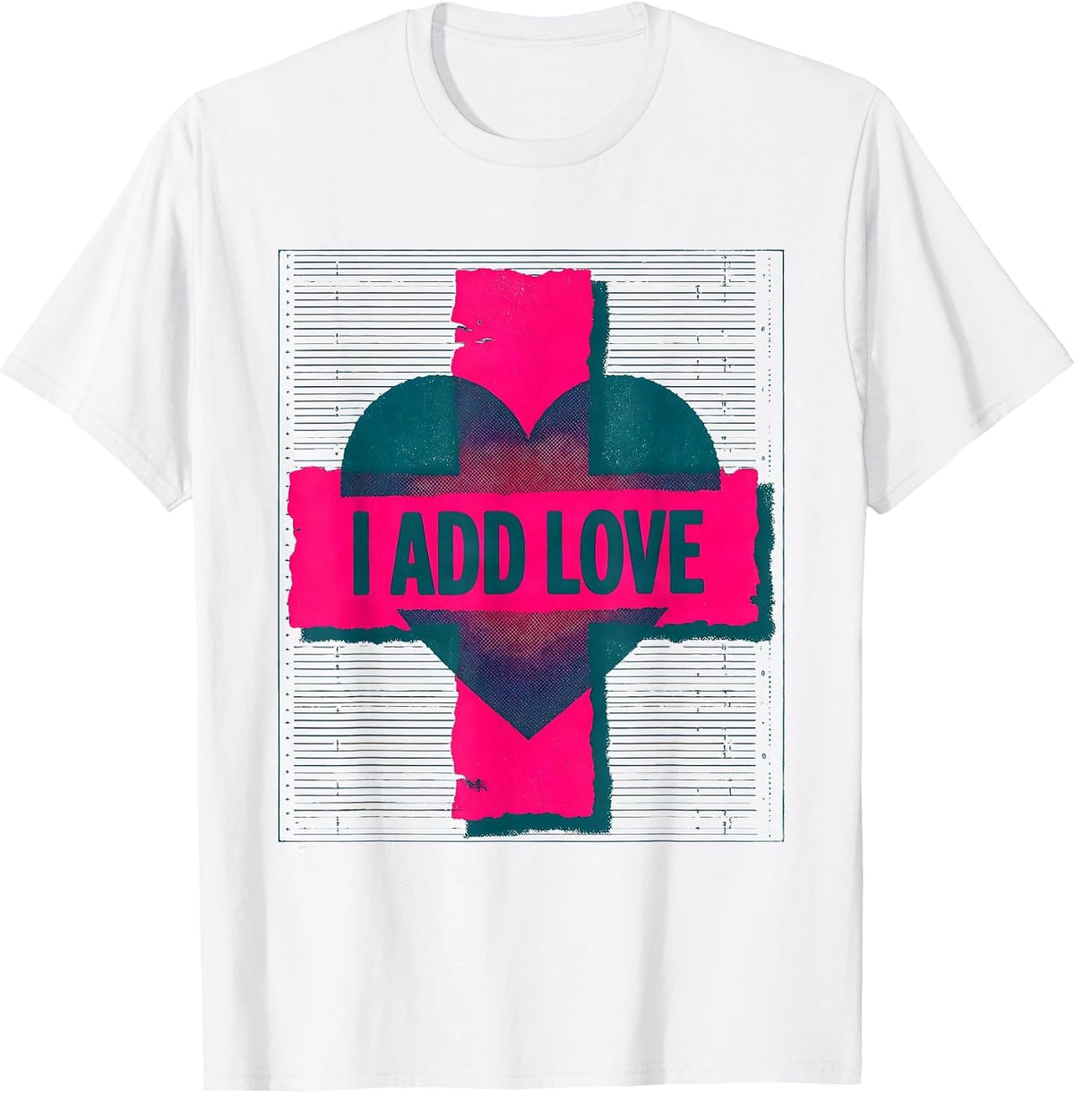 Men's I Add Love Funny Math Teacher Valentine Humor T-Shirt - White