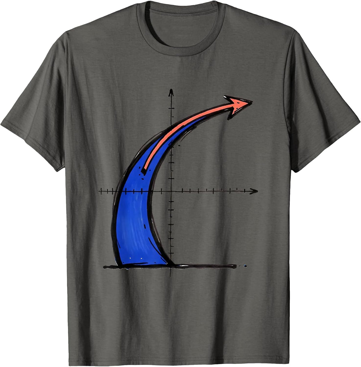 Parabolic Curve Math Teacher Pun Humor Gift T-Shirt - Asphalt Grey