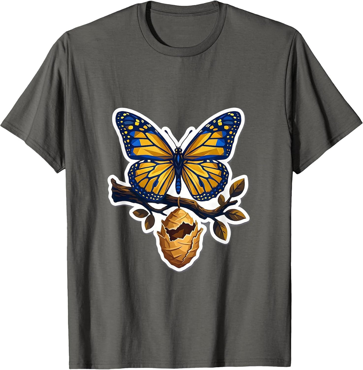 Men's Down Syndrome Awareness Butterfly Emerging Cocoon T-Shirt - Asphalt Grey