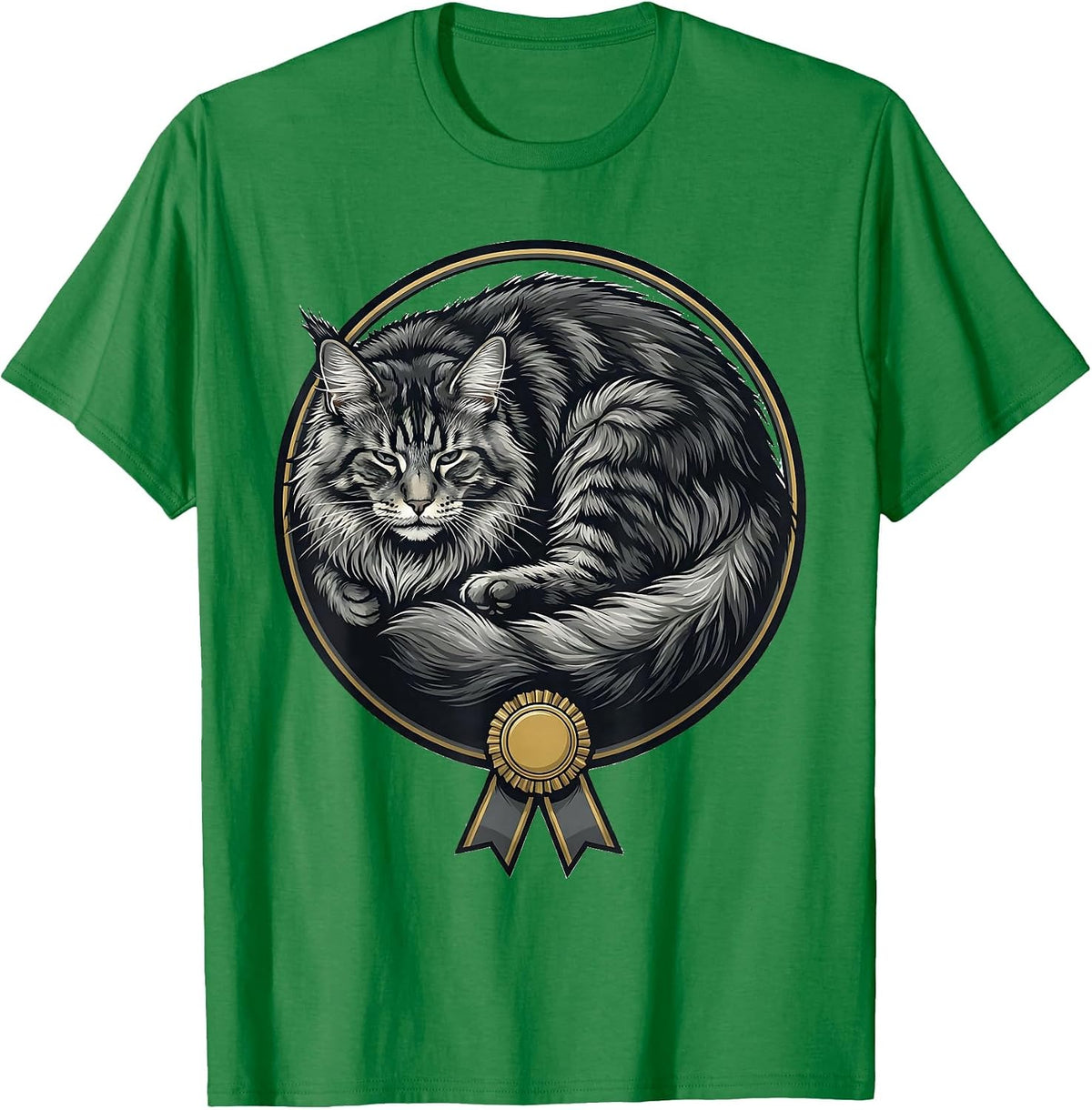 Men's Maine Coon Cat Cute Kawaii Animal Lover Gift T-Shirt - Kelly Green
