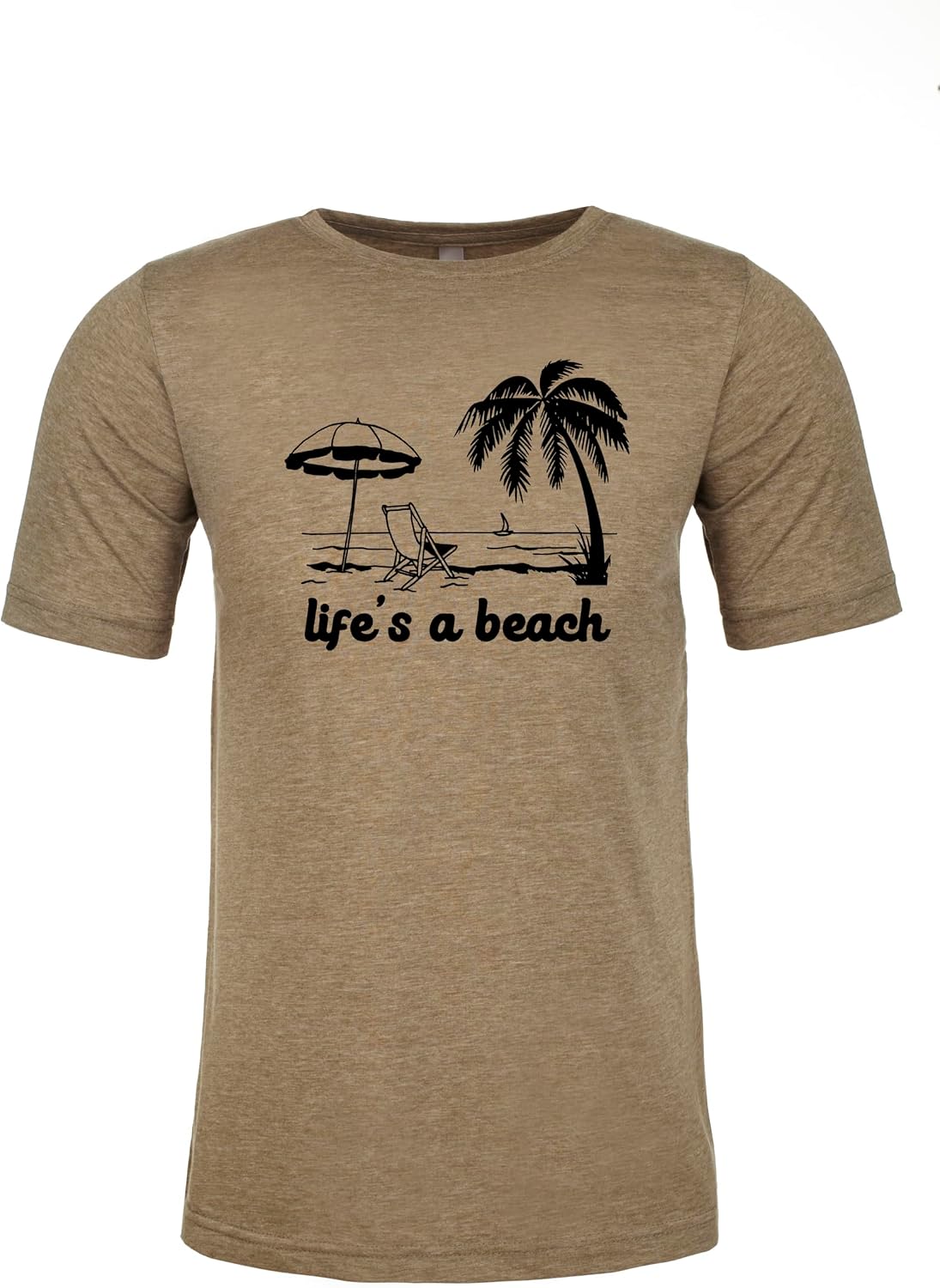 Moonlight Makers Graphic Men's Tee, Funny T Shirt, Shirts with Beach Sayings, Heather Gray or Indigo - Life's a Beach Sage