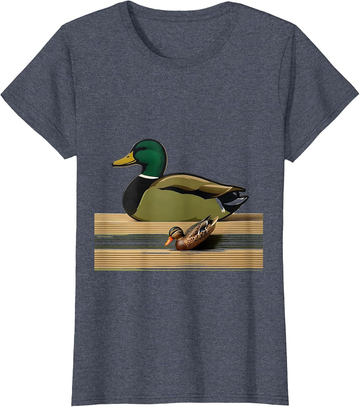 Women's Mallard Magnet Conceptual Hunting Gift Waterfowl Hunter T-Shirt - Heather Blue