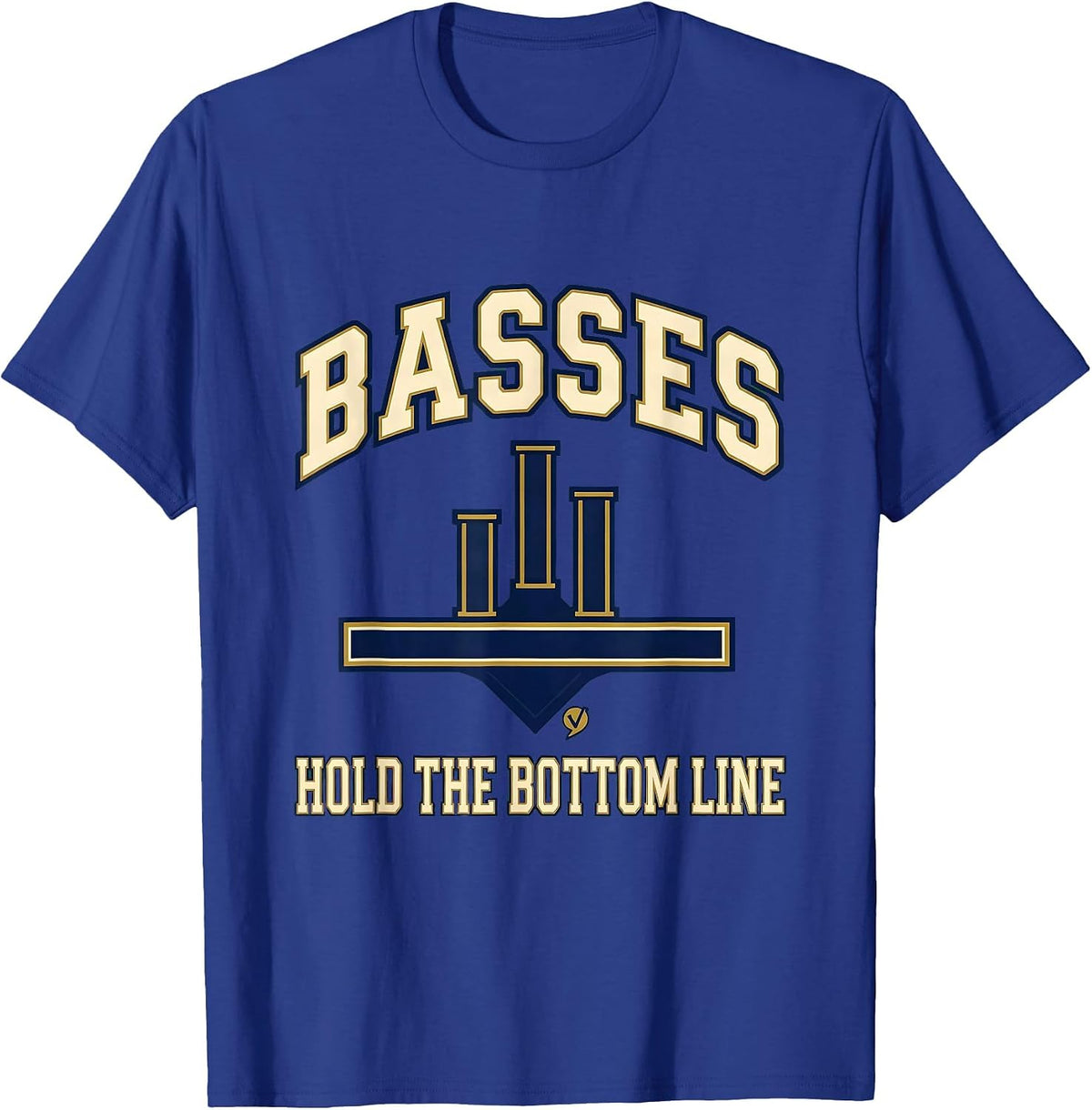 Men's Basses Hold The Bottom Line Sports Choir Singer Humor T-Shirt - Royal Blue