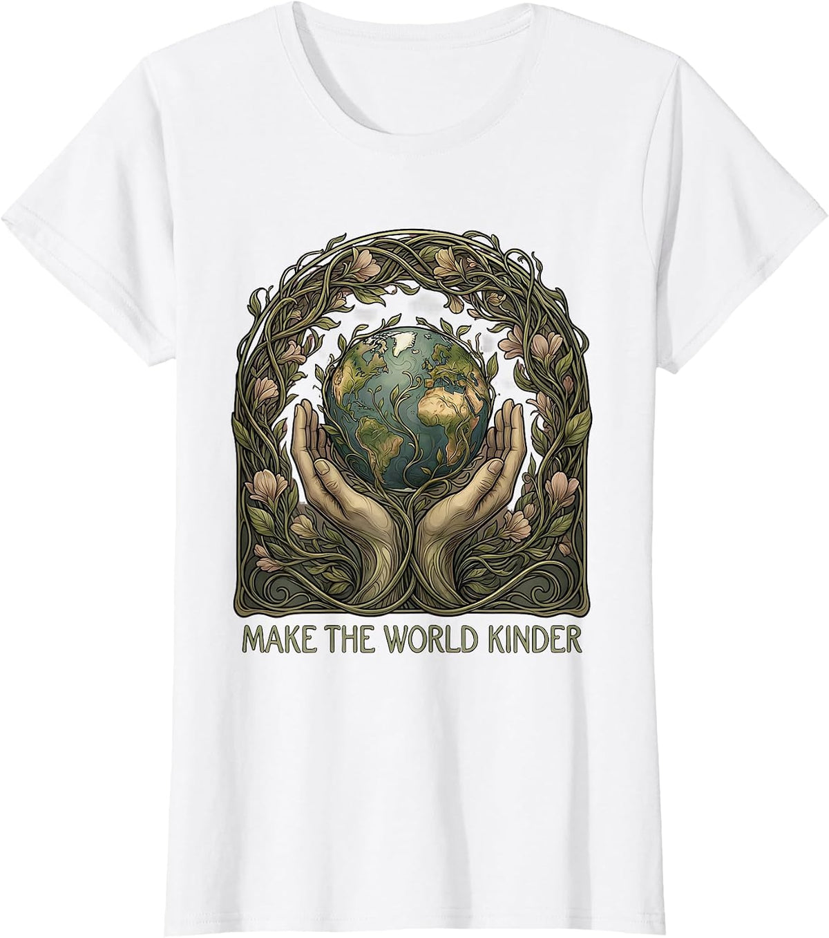 Make The World Kinder Kindness Graphic Design T-Shirt - White