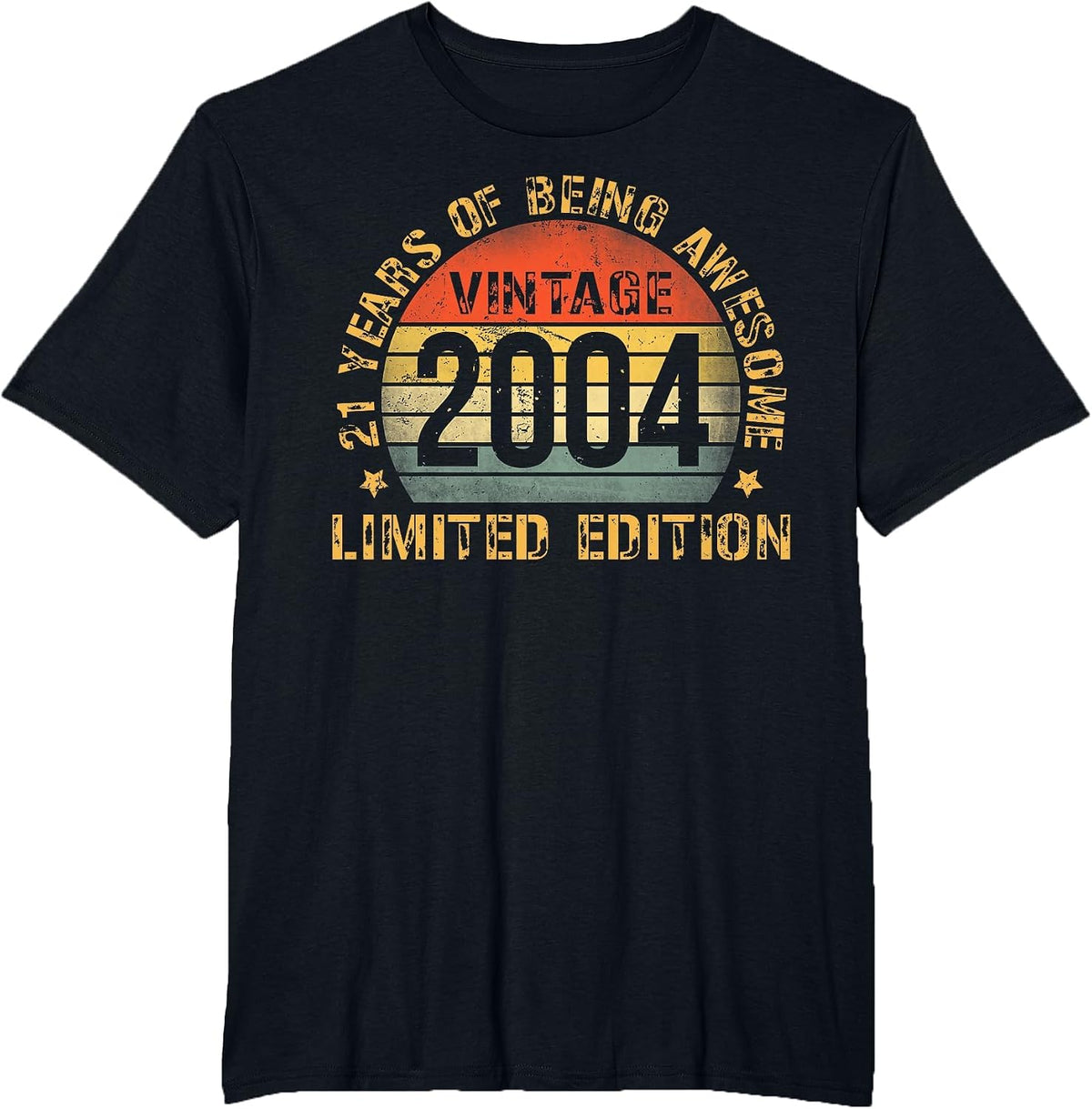 21 Year Old Bday Decorations Men Boy 21yr 2004 21st Birthday T-Shirt - Black